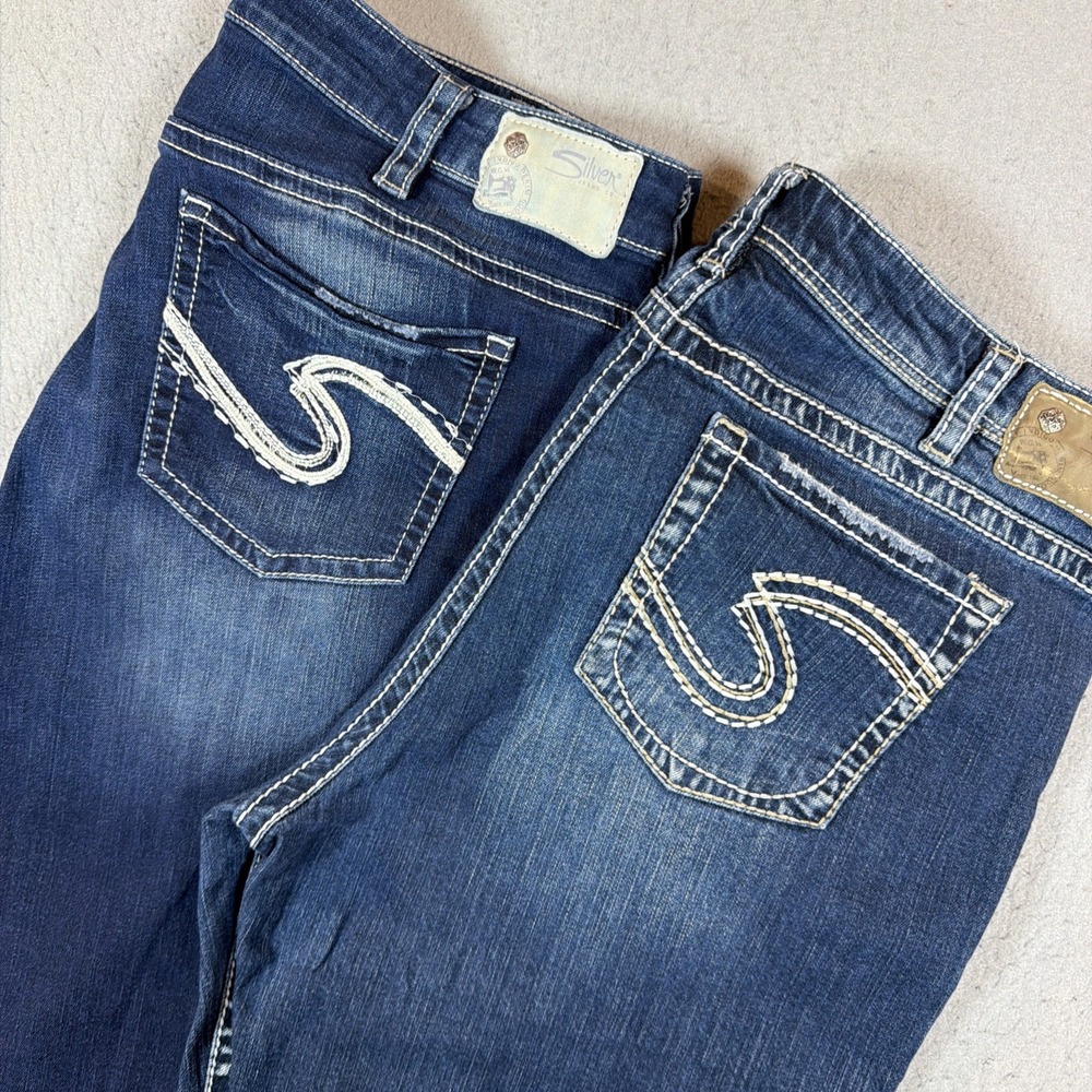 Silver Jeans Co Suki Capri Women Blue Denim Jeans Size 20 Lot of 2